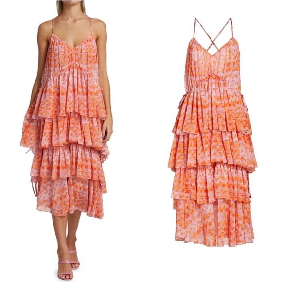 New Cinq A Sept Rachel Tiered Ruffle Midi
Dress Size 10 - Picture 15 of 15